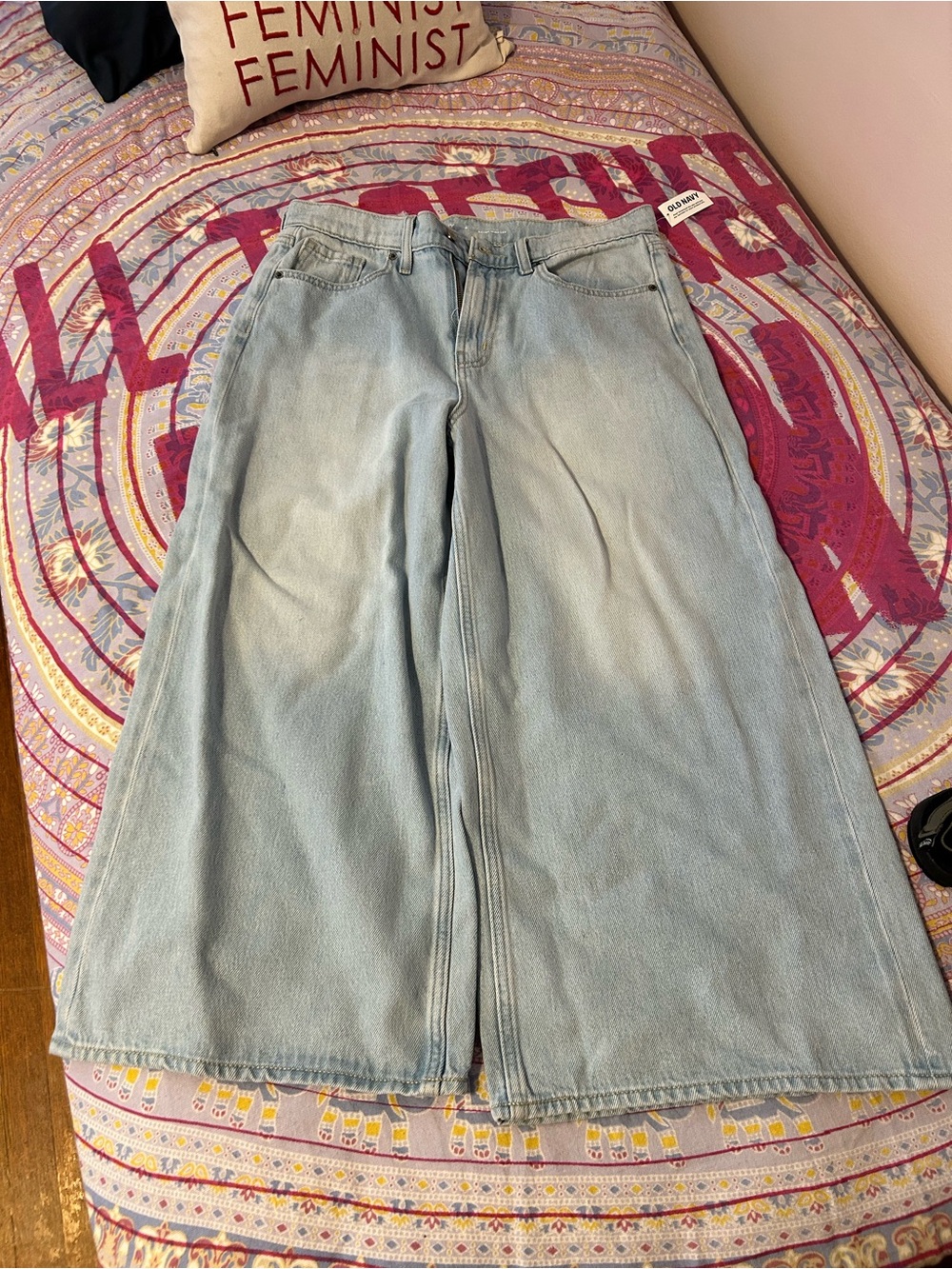 Old Navy Drapey Denim High-rise Baggy Wide Leg 8 Tall NWT